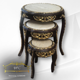 Marble top triple table set